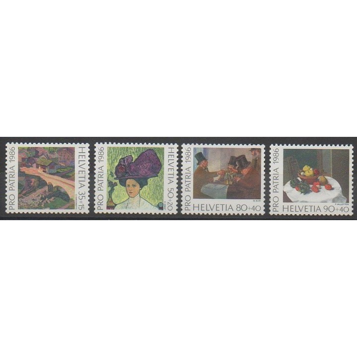 Stamps - Swiss - 1986 - Nb 1246/1249 - Paintings