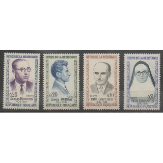 Timbres - France - Poste - 1961 - No 1288/1291 - Célébrités - Seconde Guerre Mondiale
