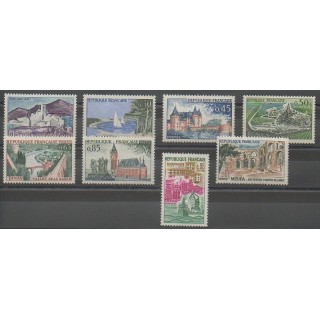 Timbres - France - Poste - 1961 - No 1311/1318 - Monuments