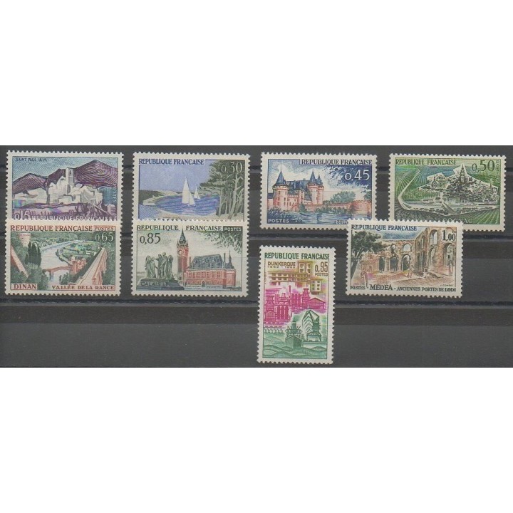 Stamps - France - Poste - 1961 - Nb 1311/1318 - Monuments