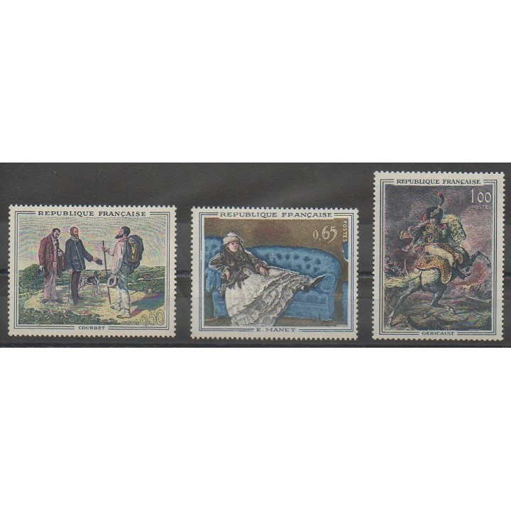 Timbres - France - Poste - 1962 - No 1363/1365 - Peinture