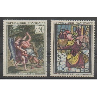 Timbres - France - Poste - 1963 - No 1376/1377 - Peinture - Art