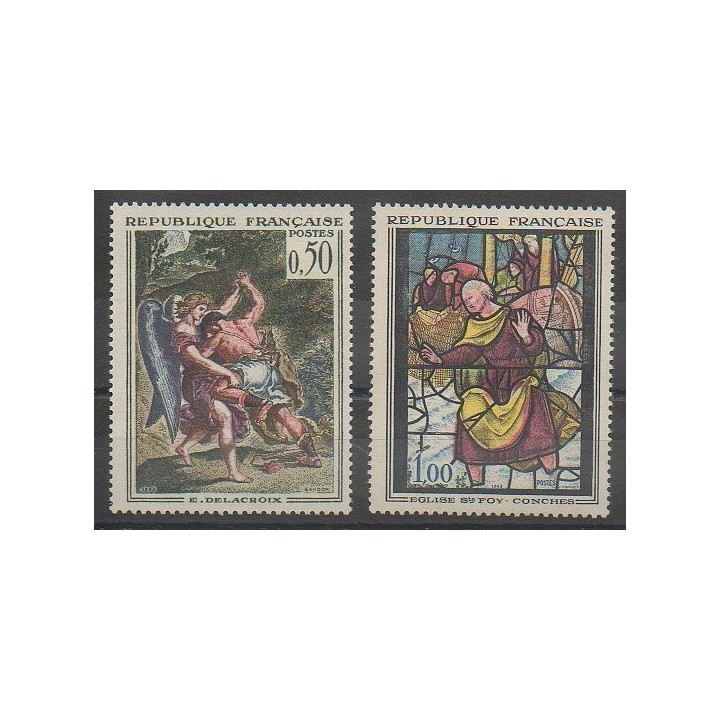 Timbres - France - Poste - 1963 - No 1376/1377 - Peinture - Art