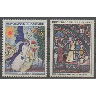 Stamps - France - Poste - 1963 - Nb 1398/1399 - Paintings - Art