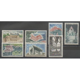 Timbres - France - Poste - 1963 - No 1390/1394A - Monuments