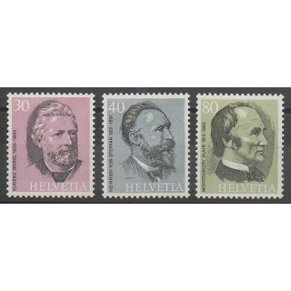 Timbres - Suisse - 1974 - No 958/960 - Célébrités