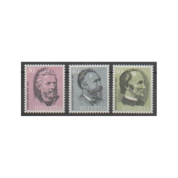 Timbres - Suisse - 1974 - No 958/960 - Célébrités