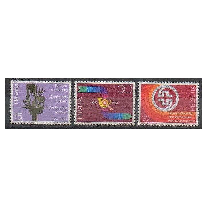 Stamps - Swiss - 1974 - Nb 965/967