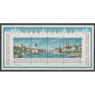 Timbres - Suisse - 1984 - No BF24 - Exposition - Ponts - Sites
