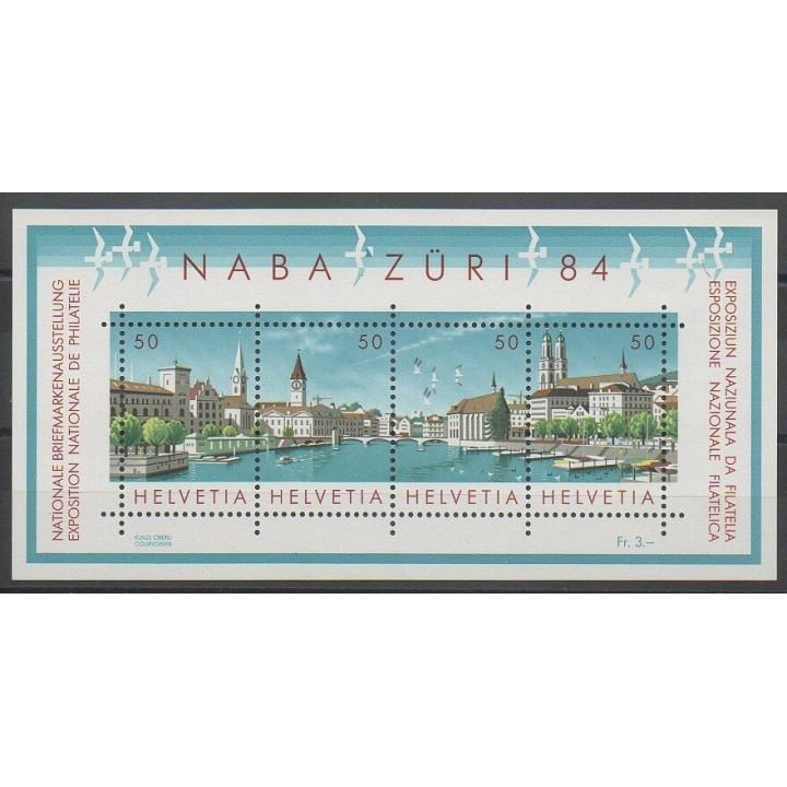 Timbres - Suisse - 1984 - No BF24 - Exposition - Ponts - Sites