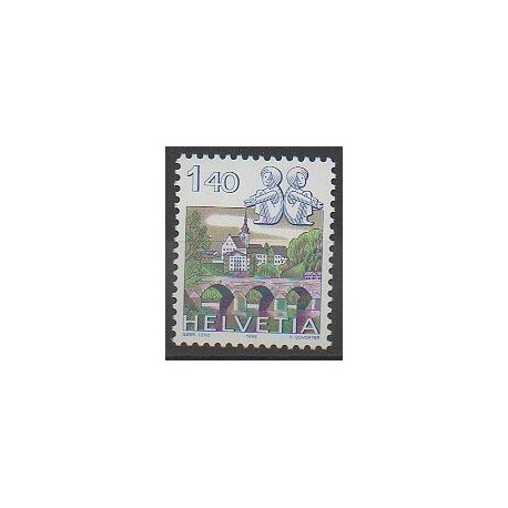 Swiss - 1986 - Nb 1242 - Horoscope - Bridges - Churches