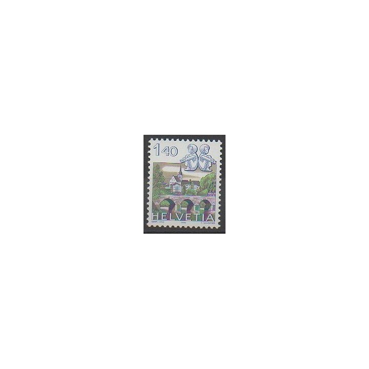 Stamps - Swiss - 1986 - Nb 1242 - Horoscope - Bridges - Churches