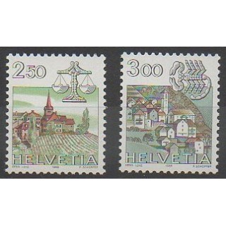 Stamps - Swiss - 1985 - Nb 1217/1218 - Horoscope - Churches