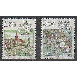 Suisse - 1985 - No 1217/1218 - Horoscope - Églises
