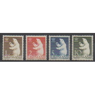 Timbres - Groenland - 1963 - No 49/52 - Mammifères - Polaire