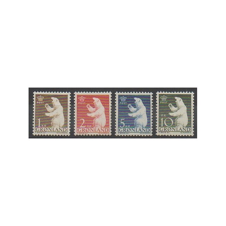 Timbres - Groenland - 1963 - No 49/52 - Mammifères - Polaire