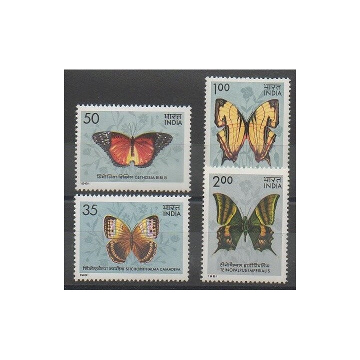 Stamps - India - 1981 - Nb 682/683 - 685/686 - Insects