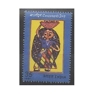 Timbres - Inde - 1981 - No 689 - Enfance - Dessins d'enfants