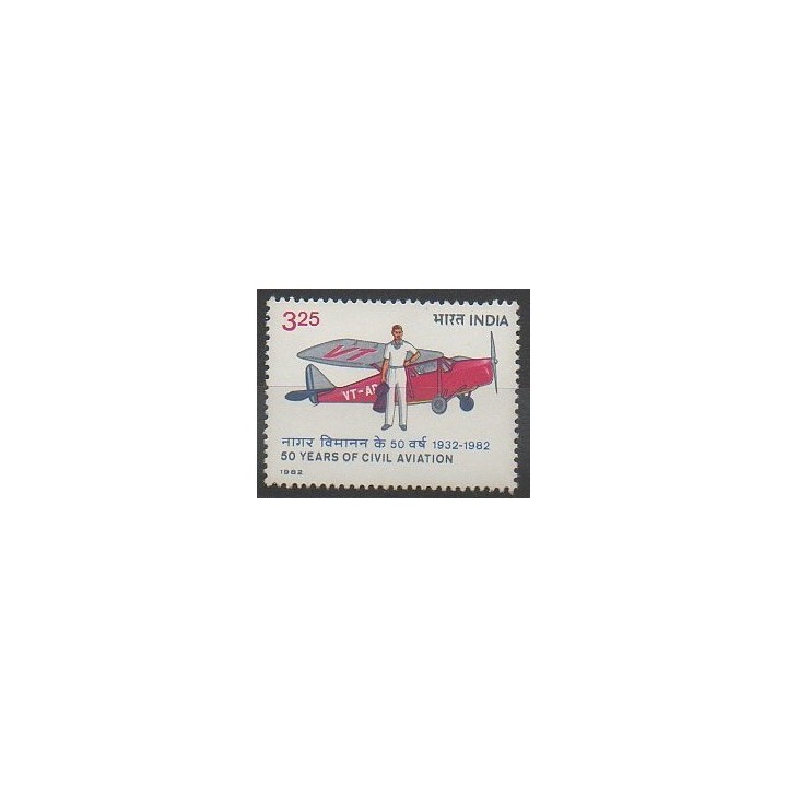 Timbres - Inde - 1982 - No 730 - Aviation