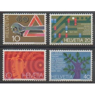 Stamps - Swiss - 1972 - Nb 895/898
