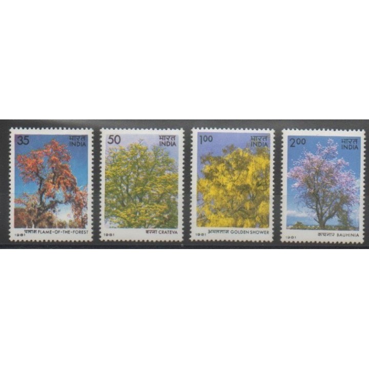 Stamps - India - 1981 - Nb 678/681 - Trees