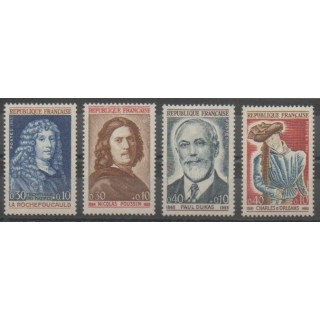 Timbres - France - Poste - 1965 - No 1442/1445 - Célébrités