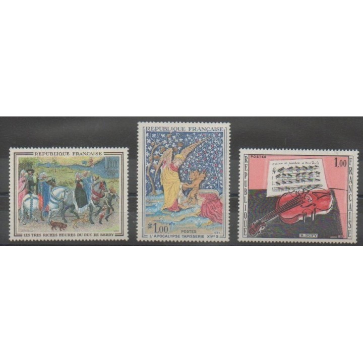 Timbres - France - Poste - 1965 - No 1457/1459 - Peinture - Musique