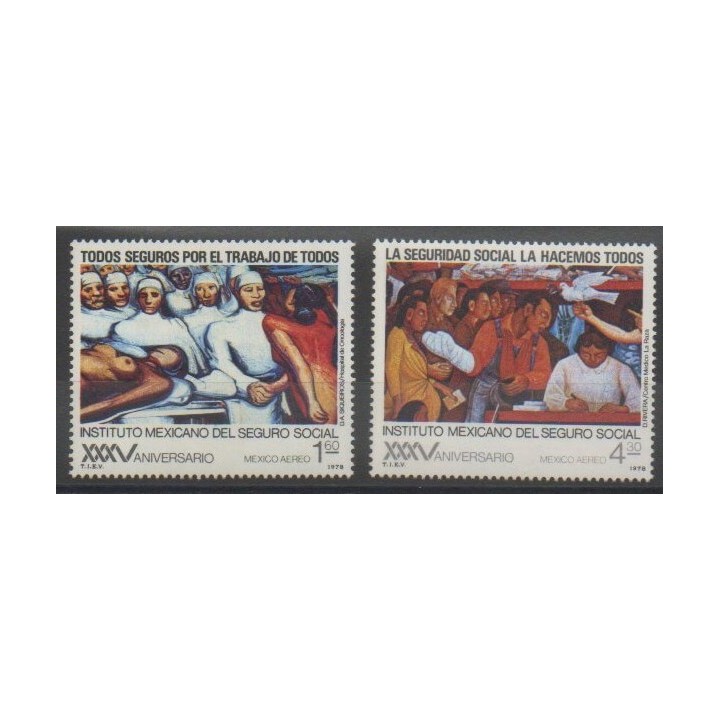 Stamps - Mexico - 1978 - Nb PA451/PA452 - Health - Paintings