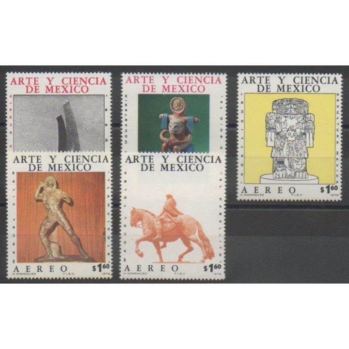 Stamps - Mexico - 1976 - Nb PA414/PA418 - Art