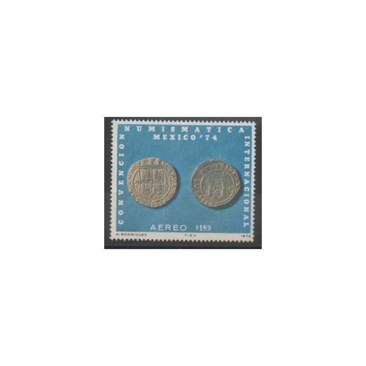 Timbres - Mexique - 1975 - No PA390 - Monnaies, billets ou médailles