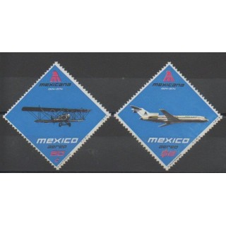 Timbres - Mexique - 1974 - No PA369/PA370 - Aviation