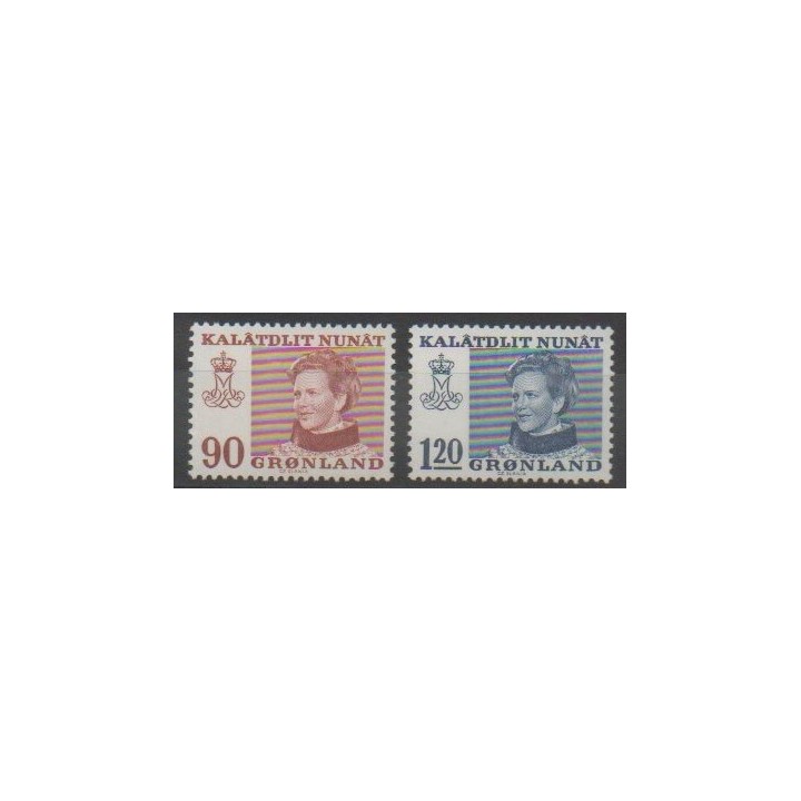 Timbres - Groenland - 1974 - No 78/79 - Royauté - Principauté