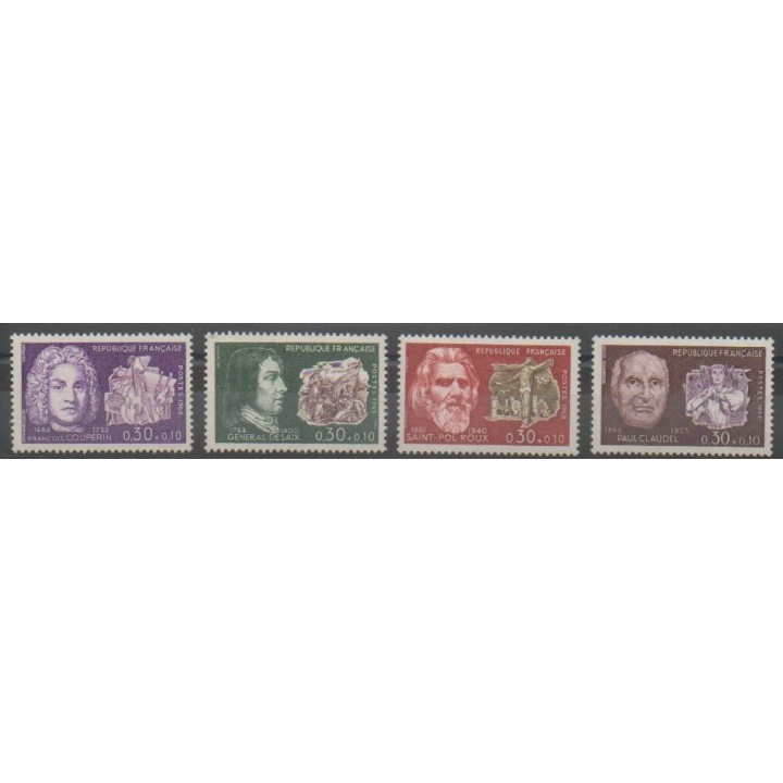 Timbres - France - Poste - 1968 - No 1550/1553 - Célébrités