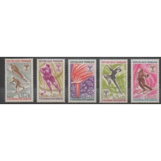 Timbres - France - Poste - 1968 - No 1543/1547 - Jeux olympiques d'hiver