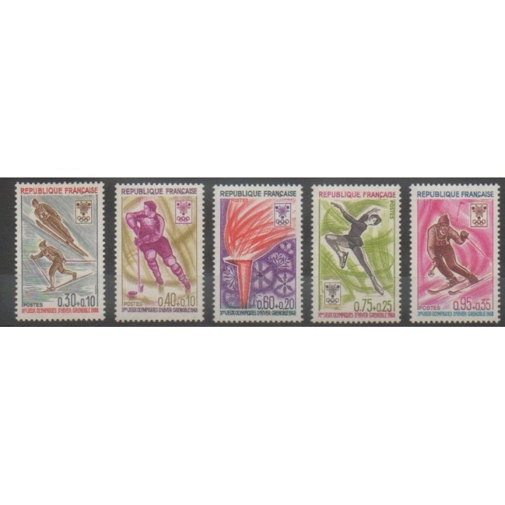 Stamps - France - Poste - 1968 - Nb 1543/1547 - Winter Olympics
