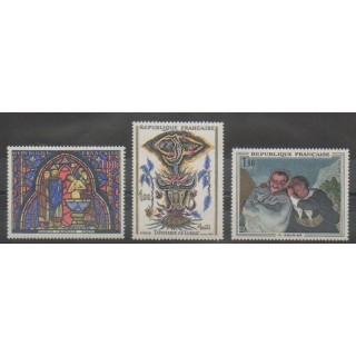 Timbres - France - Poste - 1966 - No 1492/1494 - Peinture