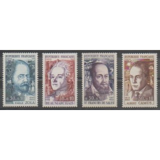 Stamps - France - Poste - 1967 - Nb 1511/1514 - Celebrities