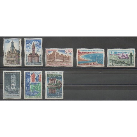 France - Poste - 1966 - Nb 1499/1506 - Monuments