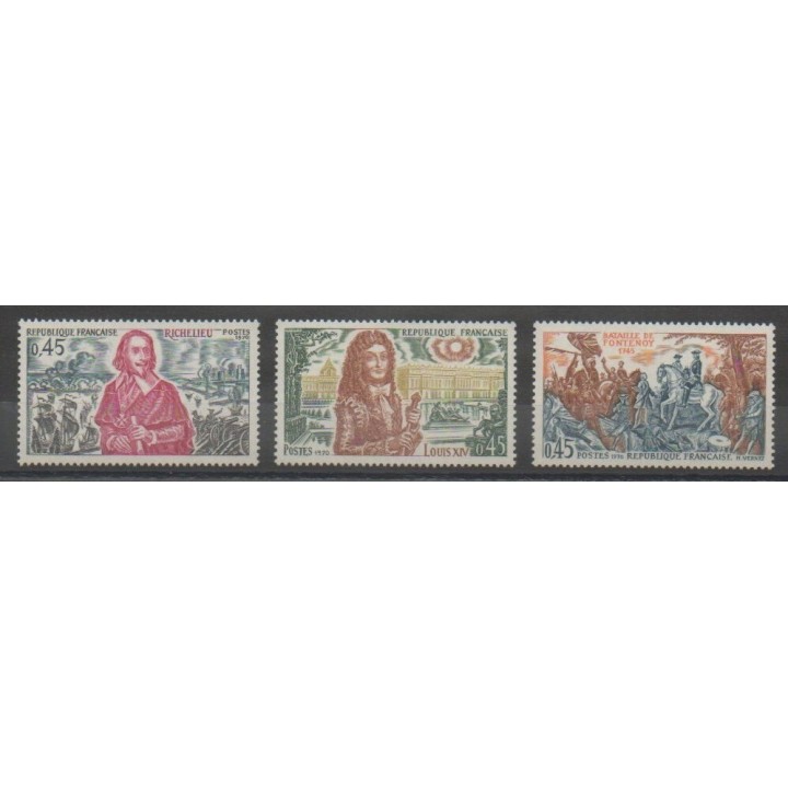 Timbres - France - Poste - 1970 - No 1655/1657 - Histoire