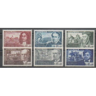 Stamps - France - Poste - 1970 - Nb 1623/1628 - Celebrities