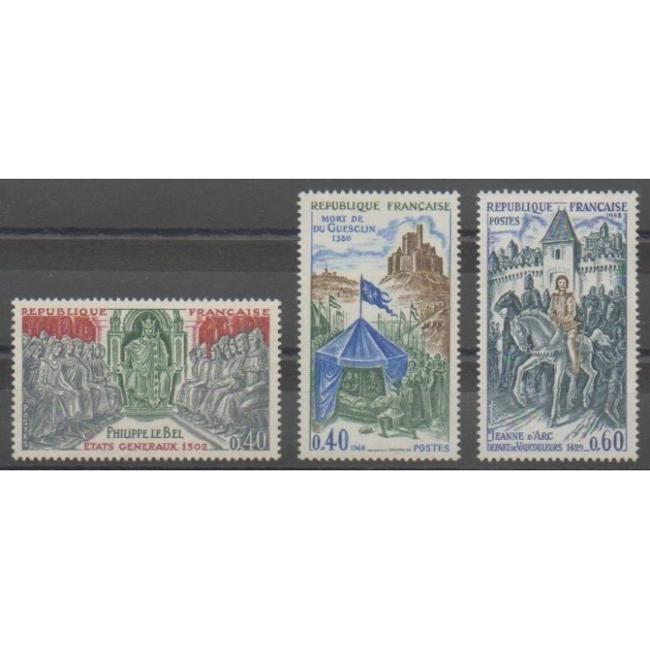 Timbres - France - Poste - 1968 - No 1577/1579 - Histoire