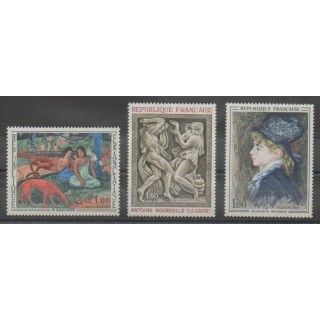 Stamps - France - Poste - 1968 - Nb 1568/1570 - Paintings