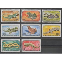 Mongolia - 1972 - Nb 630/637 - Reptils