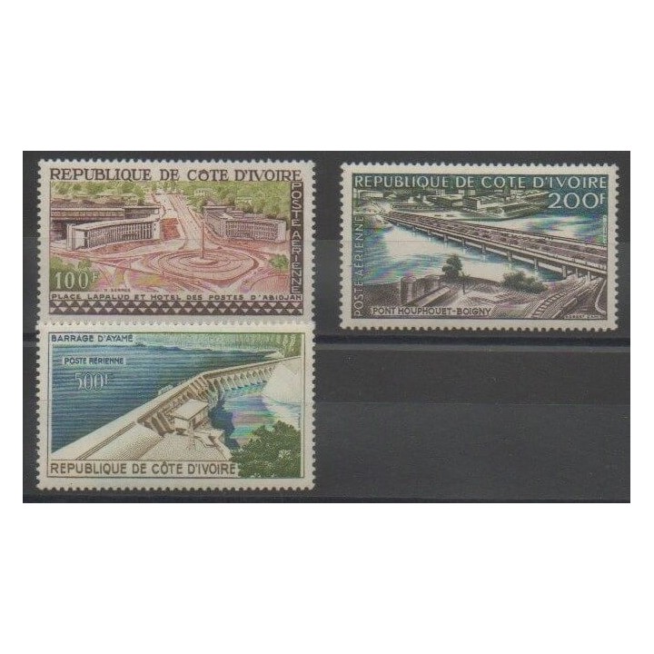 Timbres - Côte dIvoire - 1959 - No PA18/PA20 - Ponts