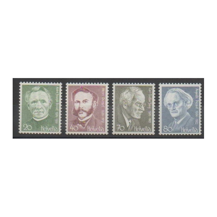 Timbres - Suisse - 1978 - No 1067/1070 - Célébrités