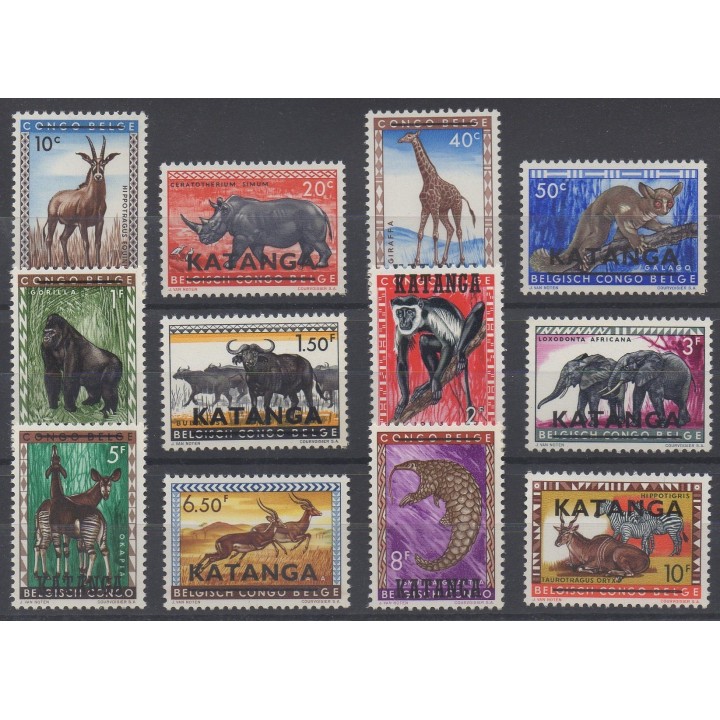 Timbres - Thème animaux divers - Katanga - 1960 - No 6/17