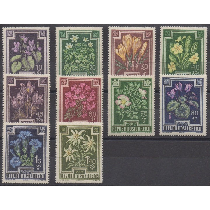 Stamps - Theme flora - Austria - 1948 - Nb 722/731