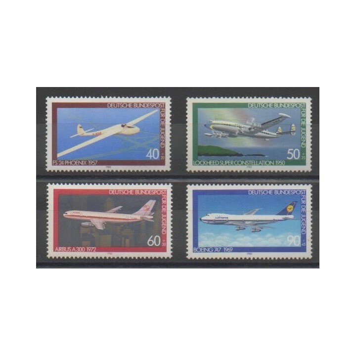 Timbres - Allemagne occidentale (RFA) - 1980 - No 888/891 - Aviation
