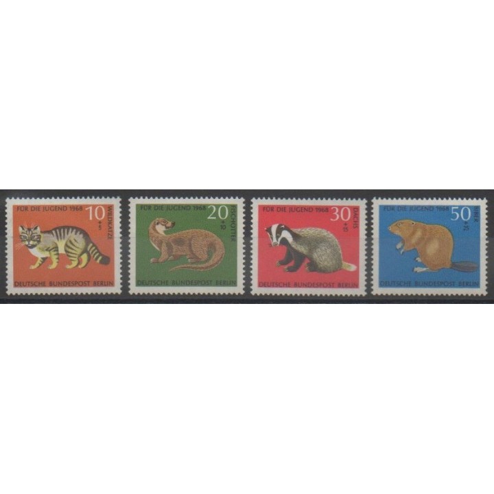 Timbres - Allemagne occidentale (RFA - Berlin) - 1968 - No 291/294 - Mammifères