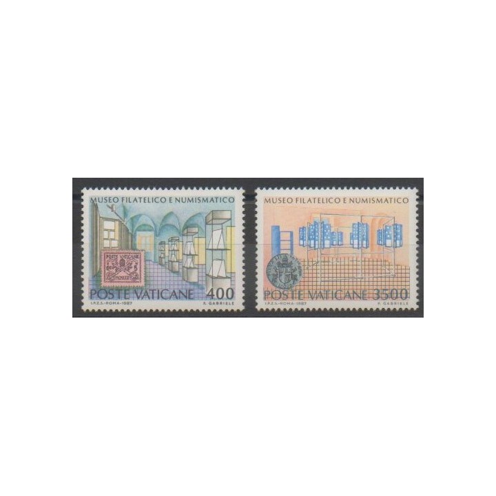 Stamps - Vatican - 1987 - Nb 815/816 - Stamps on stamps - Coins, Banknotes Or Medals
